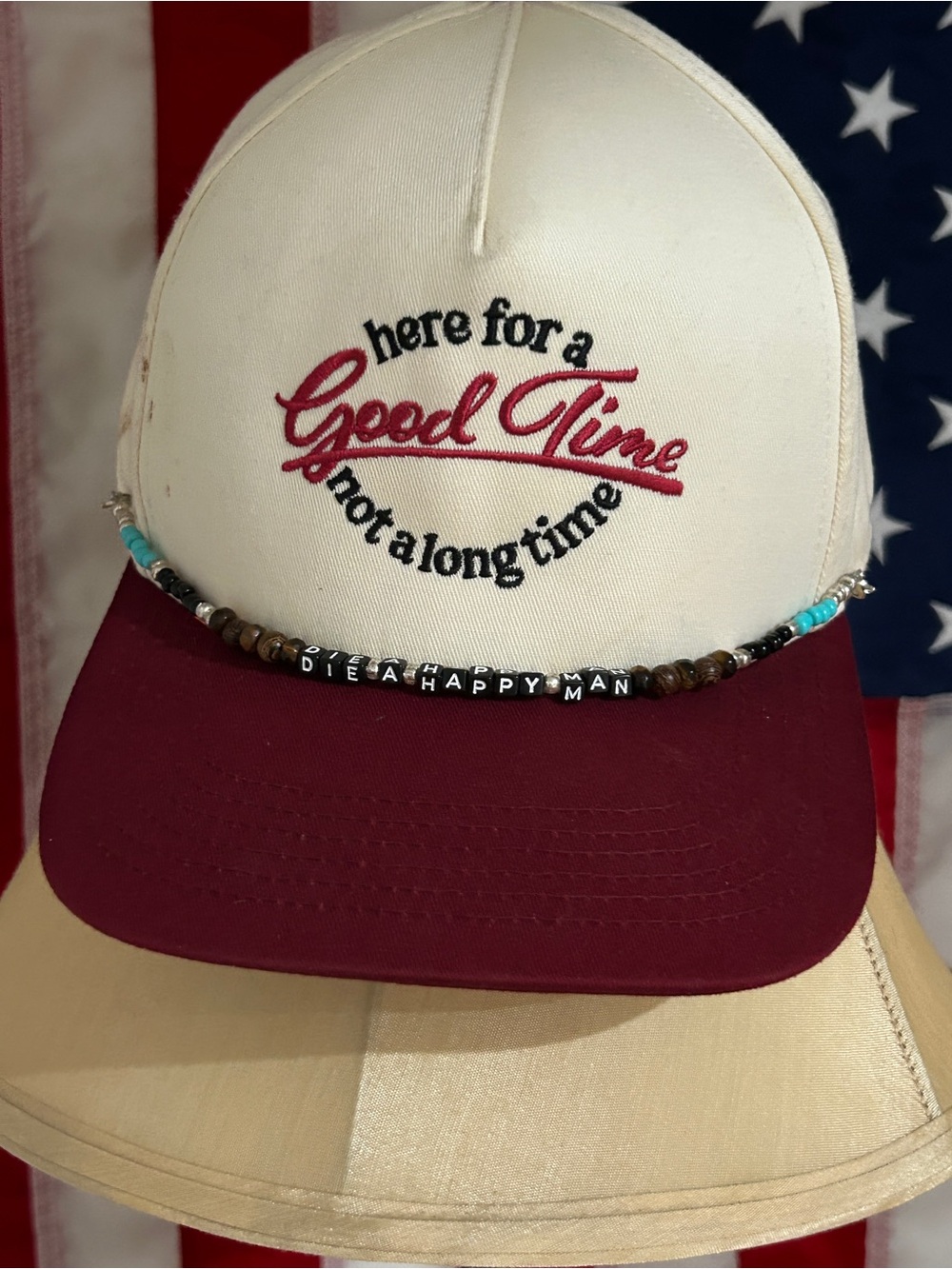 Beaded hat chain Thomas Rhett Die a happy man handmade brand new